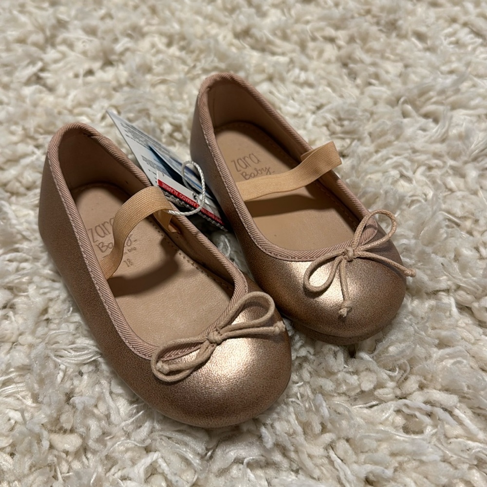 Zara baby - rose gold flats